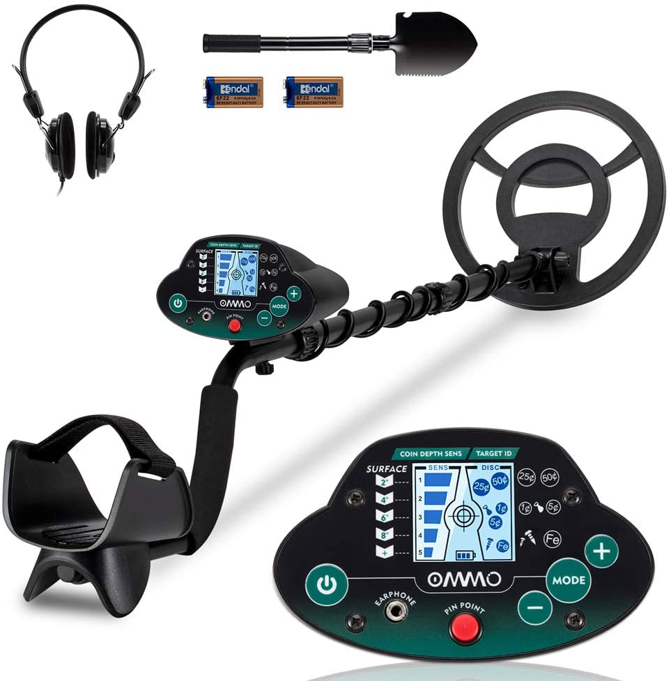 Type-C] OMMO Détecteur de Métaux Enfants, 72-100cm Réglable Détecteur de Métaux Rechargeable avec Écran LCD, Haute Sensibilité, IP67 Étanche pour Exploration en Plein Air, Recherche de Métaux (Rose